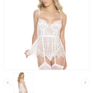 Coquette White Whimsy Lace Babydoll Medium NWT